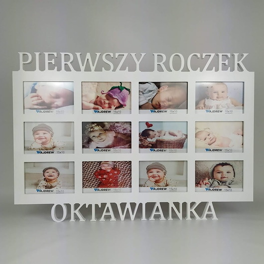 ramki na zdjęcia Multiramka ramka na zdjęcia imię dziecka mdf 12 zdjęć 15x10 poziom