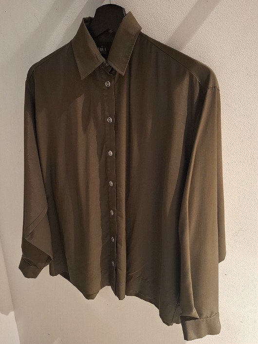 koszule damskie  Koszula khaki jedwab wiskoza