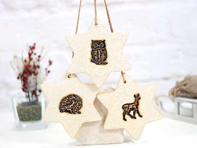 ozdoby choinkowe Duże gwiazdy choinkowe - las