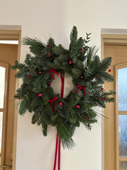 wianki bożonarodzeniowe Duży naturalny wianek bożonarodzeniowy