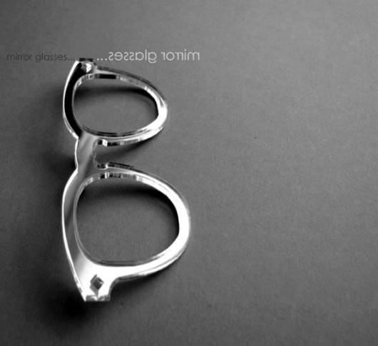 mirror glasses... felt label