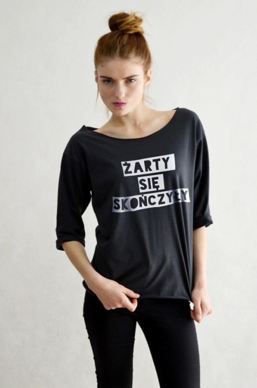 ŻARTY - oversize 3/4 czarna GAU great as You