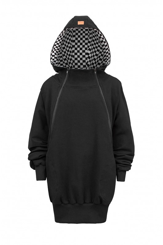 Bluza do karmienia SZACHOWNICA z suwakiem mamatu