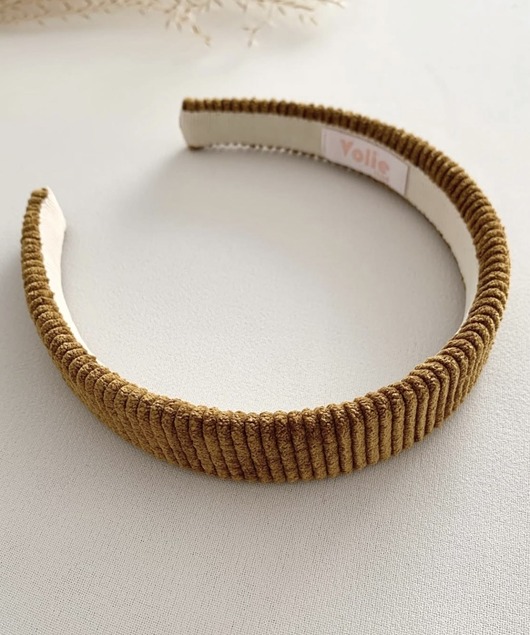 opaski do włosów Płaska sztruksowa opaska do włosów Golden