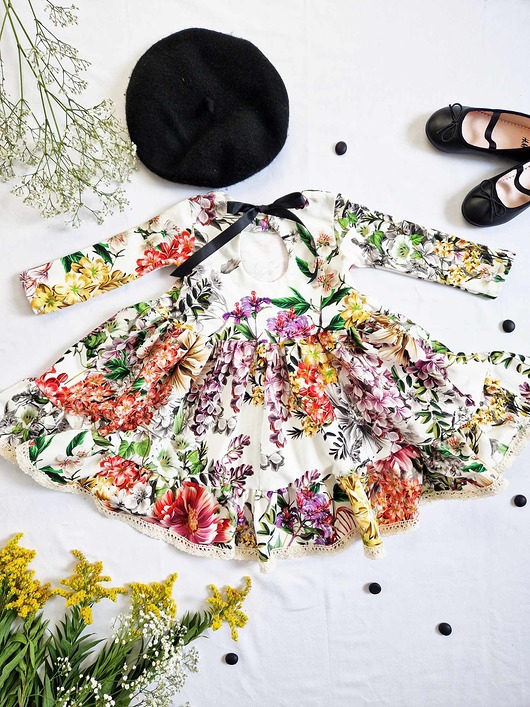 sukienki dla dziewczynki Sukienka Dresowa Żółte Kwiaty