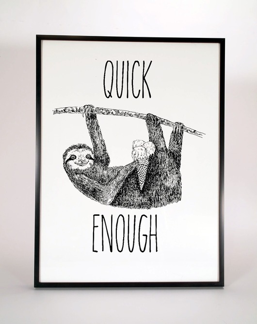 Leniwiec - plakat serigrafia Wild Dot