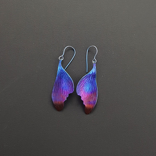 kolczyki - inne Liście z tytanu