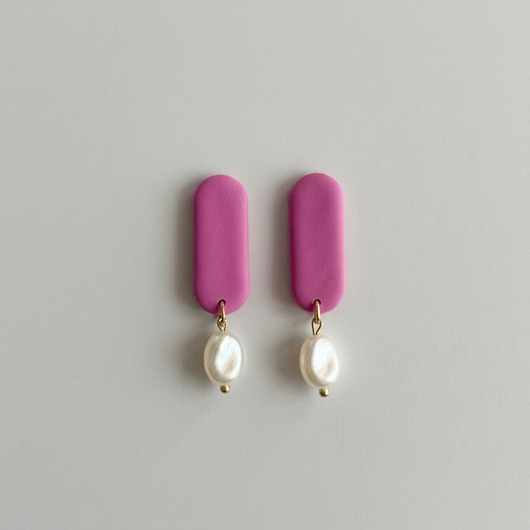 kolczyki z masy plastycznej Kolczyki Perełki