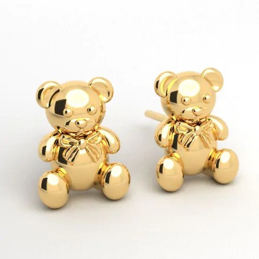 kolczyki pozłacane Kolczyki TEDDIES  -srebro,złoto,różowe złoto