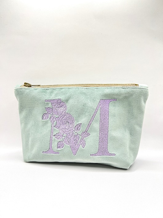 kosmetyczki Kosmetyczka litera imienia miętowa