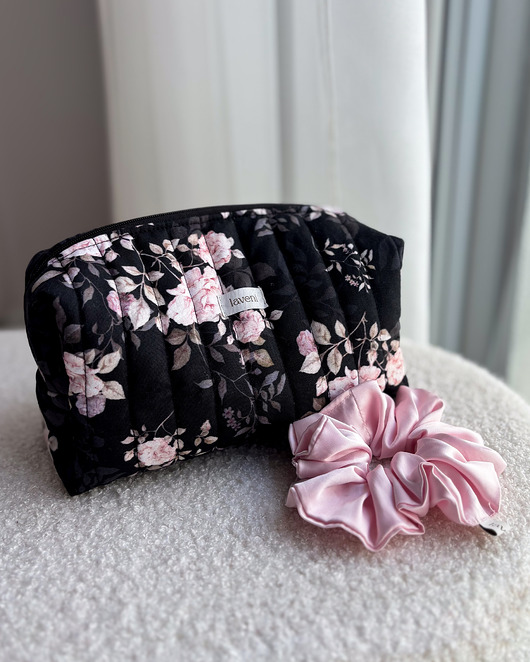 kosmetyczki Kosmetyczka Moon Rose + scrunchie Pastel