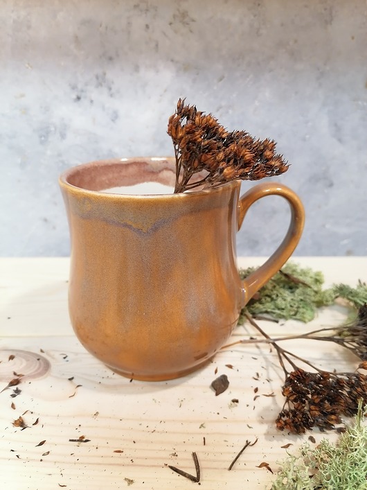 kubki Kubek ceramiczny  Karmel, beż  350 ml