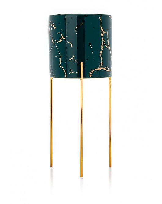 Kwietnik Metalowy Osłonka Marble Green MIA home