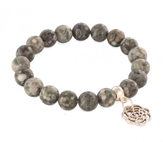 Ocean jasper with flower pendant. Lavoga
