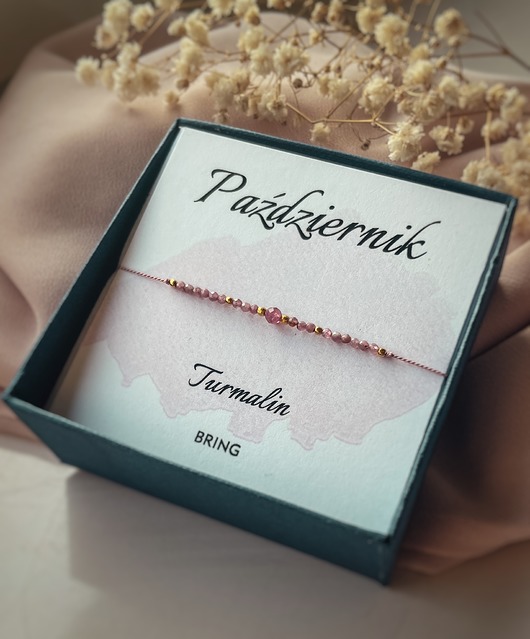 bransoletki z kamieni naturalnych Bransoletka Kamień Urodzeniowy Październik pozł