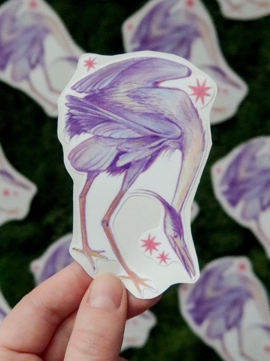 naklejki i wlepy Czapla siwa / naklejka winylowa