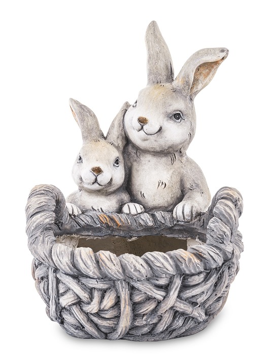 ozdoby wielkanocne Osłonka - 38x26x30 cm zajączki z koszykiem