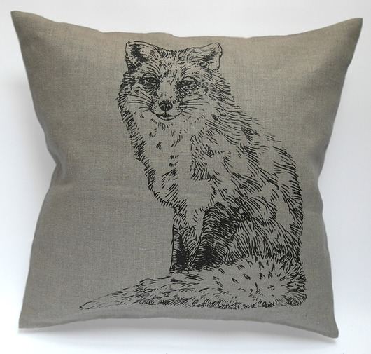 Lisica - lniana poszewka na poduszkę 40x40 Wild Dot