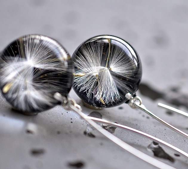 Kolczyki srebrne z nasionami dmuchawca Grol Jewellery
