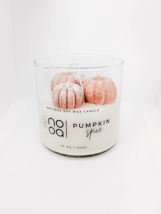świeczniki i świece Duża Jesienna Świeca Sojowa Pumpkin Spice - Świeca Dyniowa