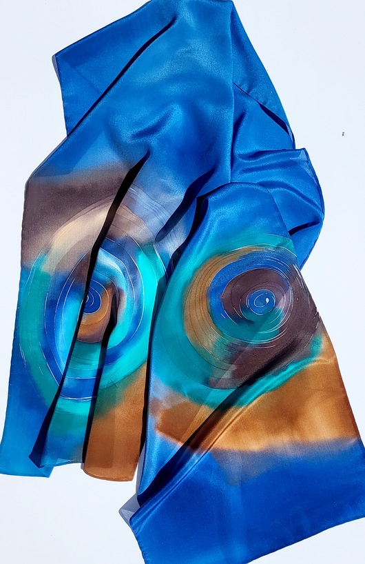 szale damskie Szal jedwabny malowany