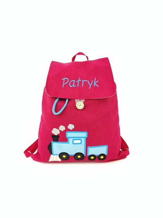 torebki, worki i plecaki dziecięce Personalizowany plecak przedszkolaka, plecak z lokomotywą, plecak z imieniem