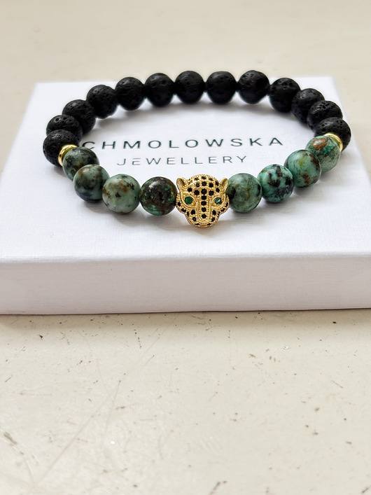 biżuteria męska Bransoletka męska Turkus Afrykański Tygrys