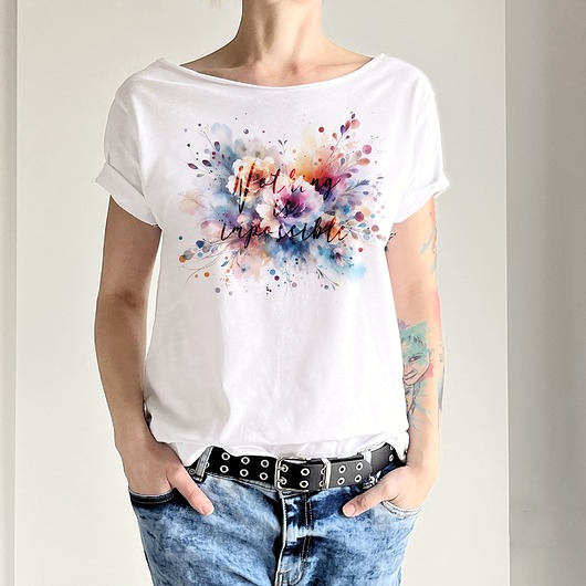 t-shirt damskie Nothing's impossible Biały Oversize