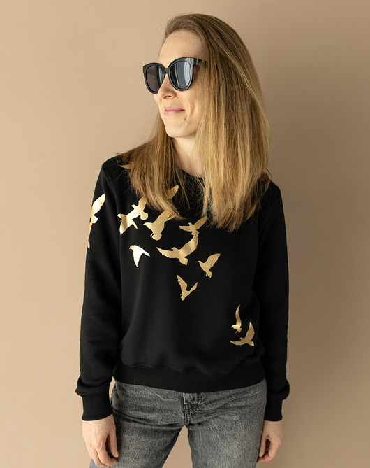 bluza bez kaptura damska Bluza sky black