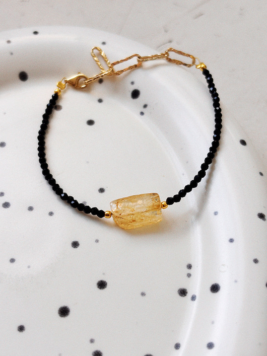 bransoletki z kamieni naturalnych Bransoletka Onyks i Cytryn