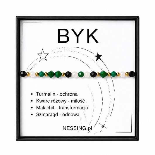 bransoletki z kamieni naturalnych BYK bransoletka zodiakalna