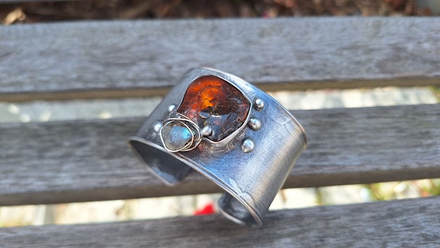bransoletki wire wrapping Morze i zorza -  bransoletka regulowana