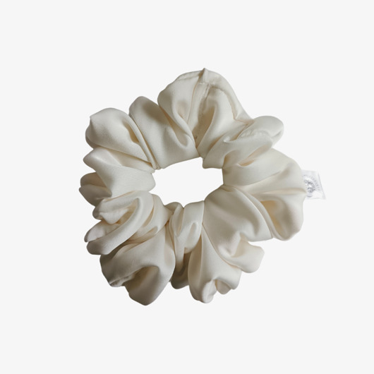 gumki do włosów Satynowa gumka satynowa scrunchie owijka frotka biały MAXI