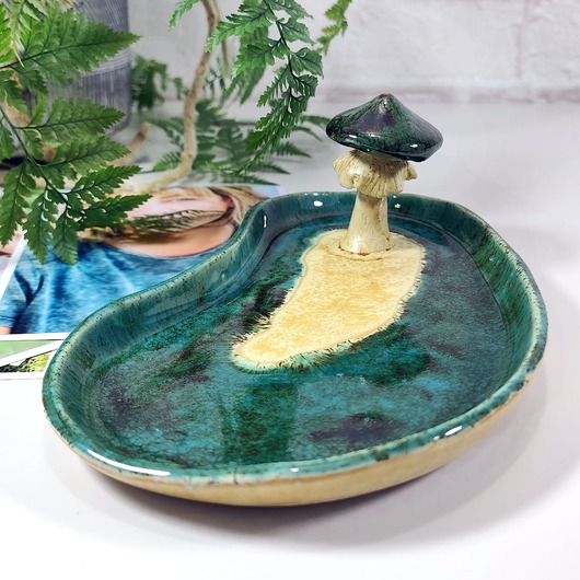 dodatki - łazienka - różne Ceramiczna misa Leśna Polana z grzybkiem