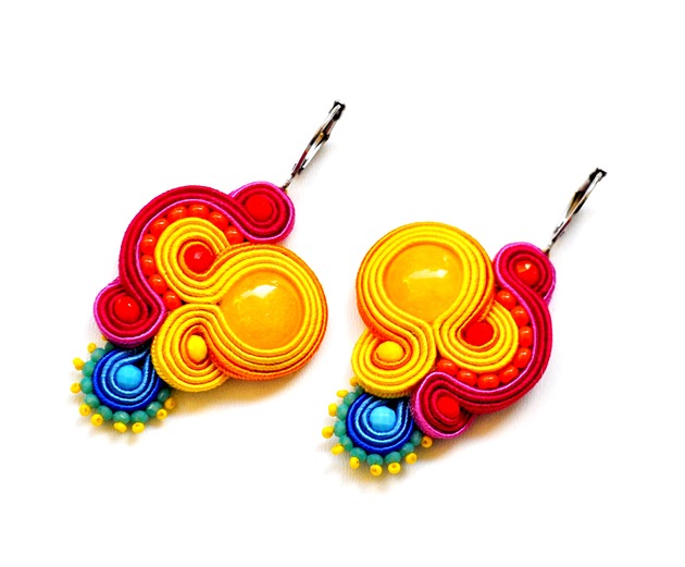 kolczyki soutache Sutaszowe kolczyki MENTONA