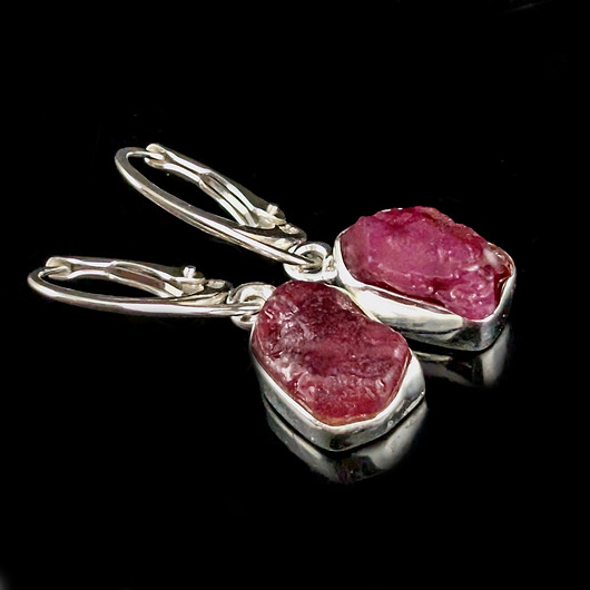 kolczyki srebrne Kolczyki srebrne Malinowe rubiny