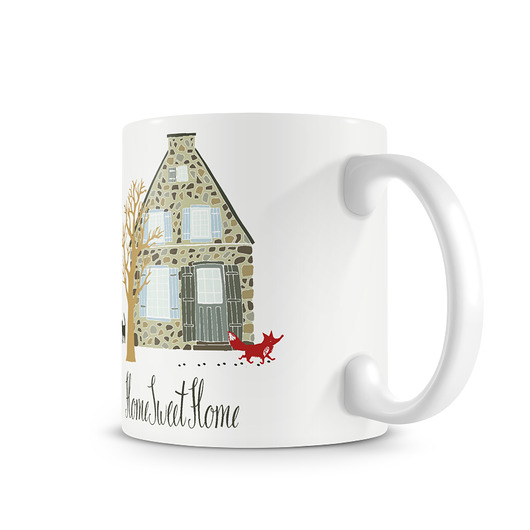 kubki Kubek z domkiem i lisem. home sweet home