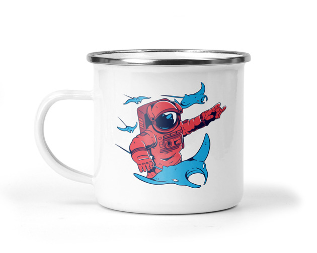 kubki Kubek metalowy astronauta