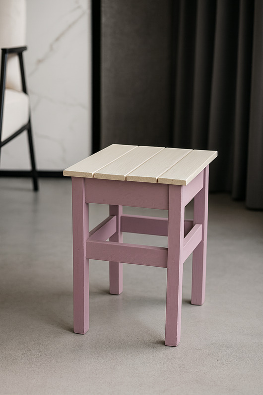 stołki Własnoręcznie malowany handmade taboret w pastelowych kolorach art deco