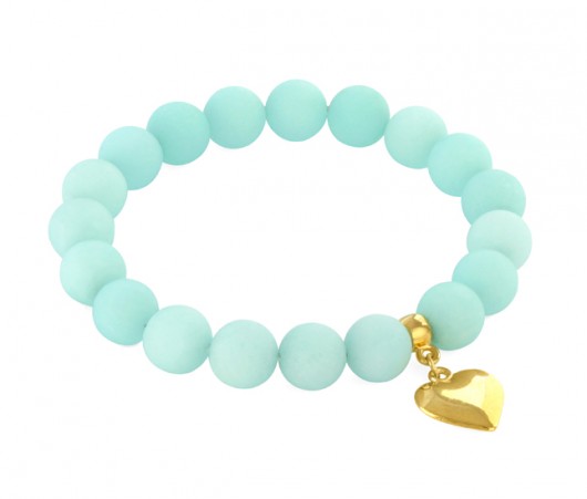 Mint, mat jade with heart pendant. Lavoga