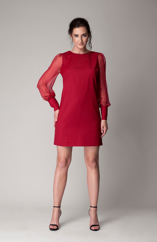 sukienki mini damskie Diabolo red dress - piękna elegancka sukienka