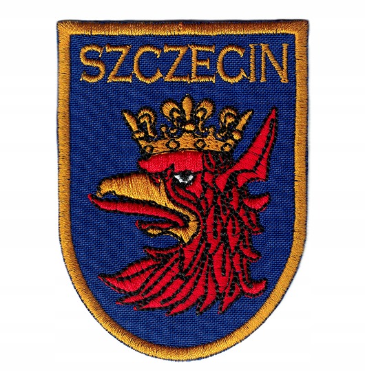 naszywki na ubrania Naszywka naprasowanka SZCZECIN GRYF termoprzylepna haft 6.5x9cm