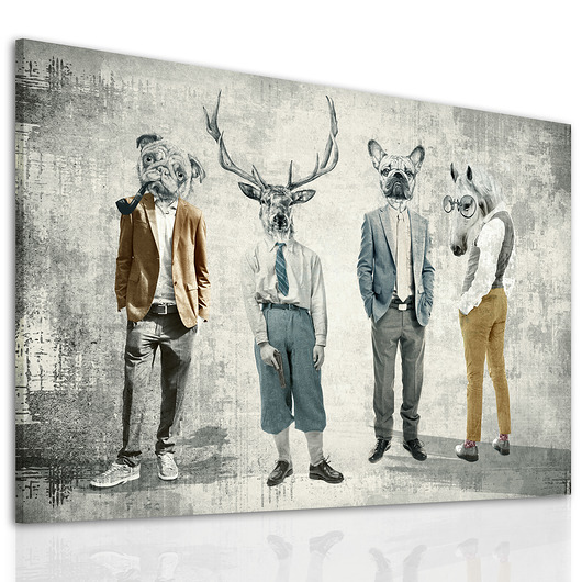 obrazy OBRAZ NA PŁÓTNIE -  120x80cm - GANG CHŁOPAKI