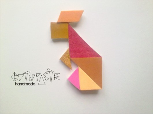 Tangram Królik- broszka cutnpaste