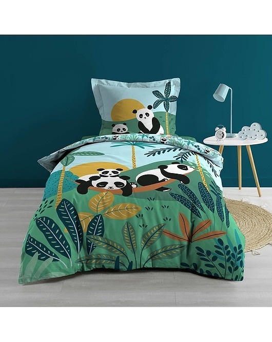 kocyki, kołderki, pościel dla dzieci Pościel Bawełniana Komplet Pościeli Dziecięcej Panda 140x200 cm