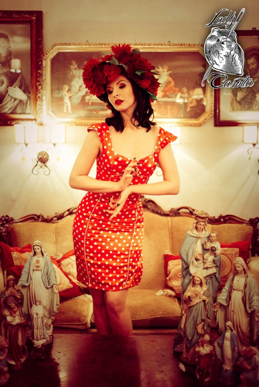 Sukienka Red Dotted- Spotted Lady Carotta  Lady Carotta