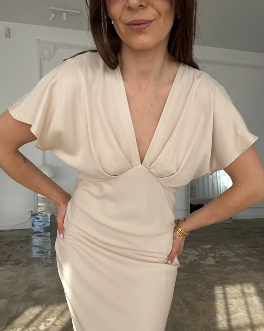 sukienki midi damskie Sukienka Eteral pearl beige