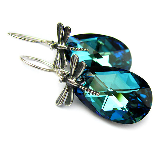 Kolczyki z ważkami - kryształ Swarovski Bariloche Marisella