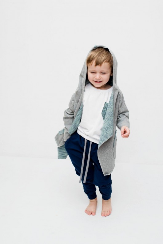 Narzutka/Bluza z kapturem unisex  GREY/MINT HIT! KIDS point