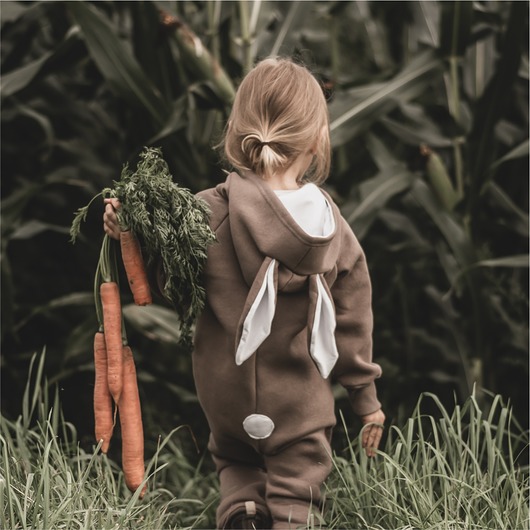 kombinezony dla chłopców Rampers królik JASNY BRĄZ